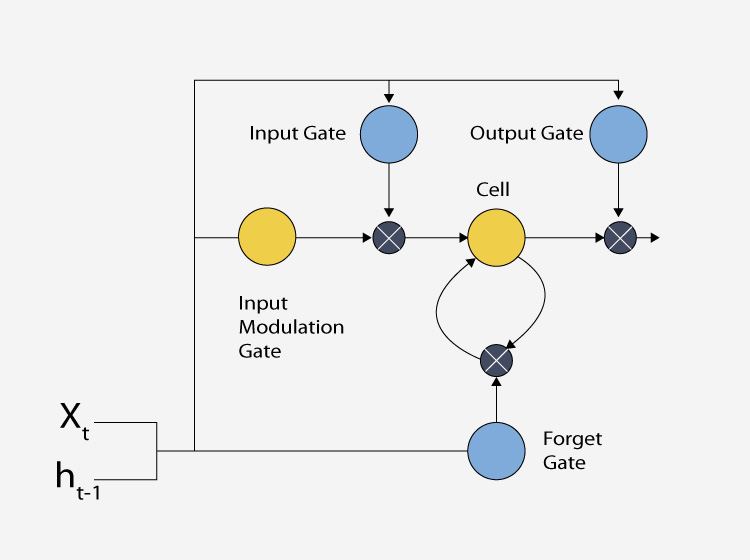 LSTM gates in Recurrent Neural Networks.